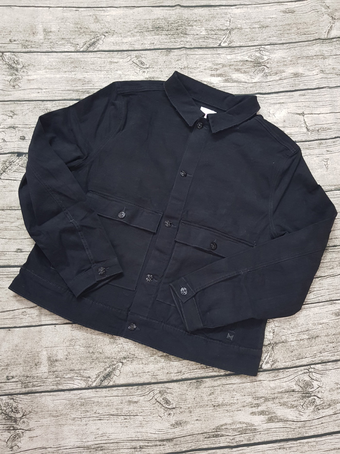 Áo khoác jean thun màu đen trơn size 2XL