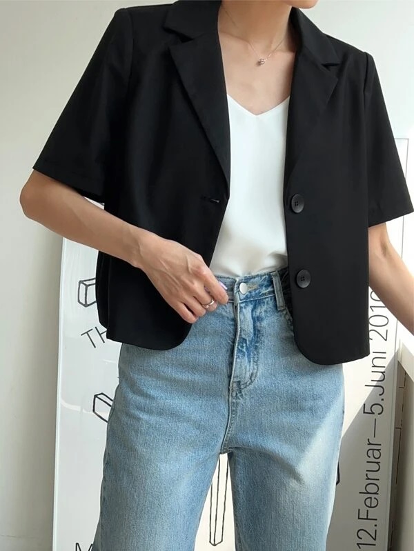 Áo khoác vest đen tay ngắn Y9964 size XL