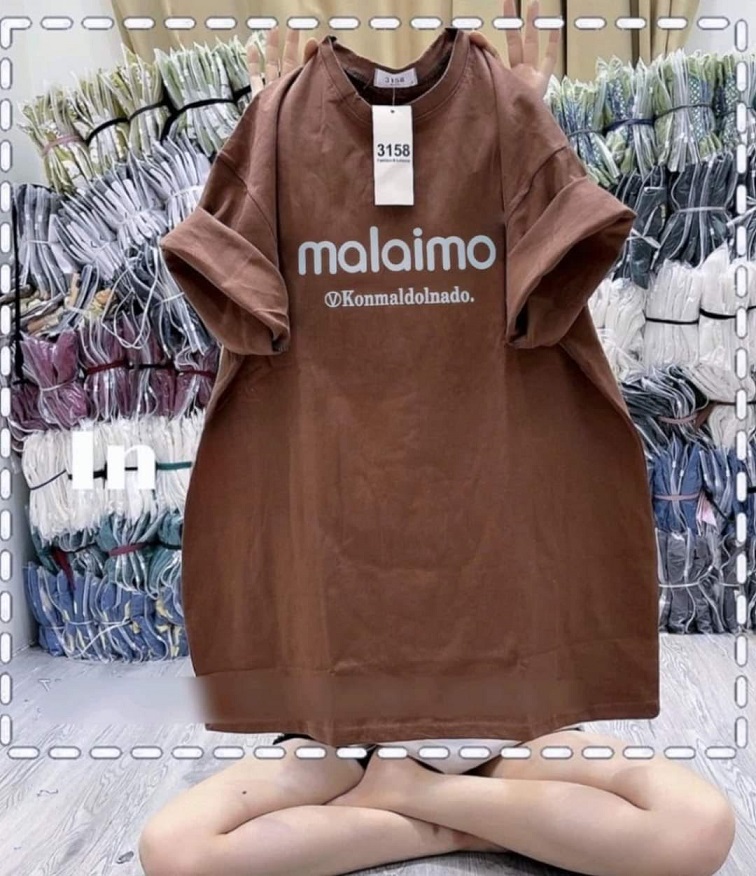 Áo thun giấu quần 3158 chữ MALAIMO freesize