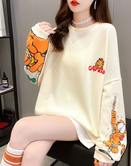 Áo thun kem tay dài in hình Garfield Q1005 size 2XL