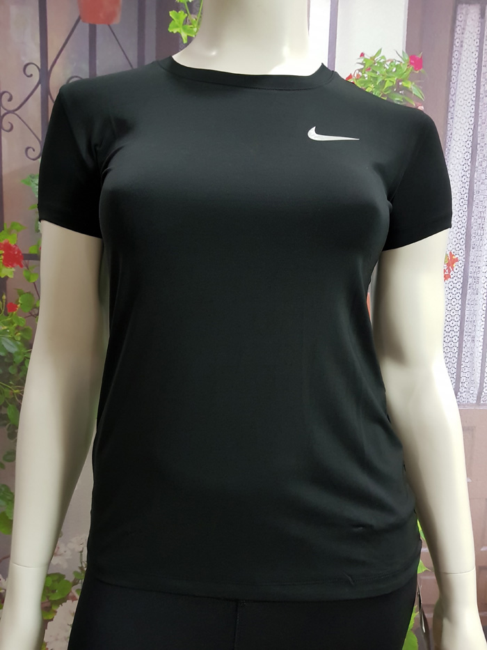 Áo thun thể thao Nike màu đen trơn cổ tròn tay ngắn size 2XL