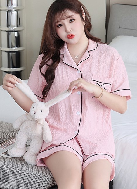 Bộ pijama short hồng túi tim 5515 size 5XL