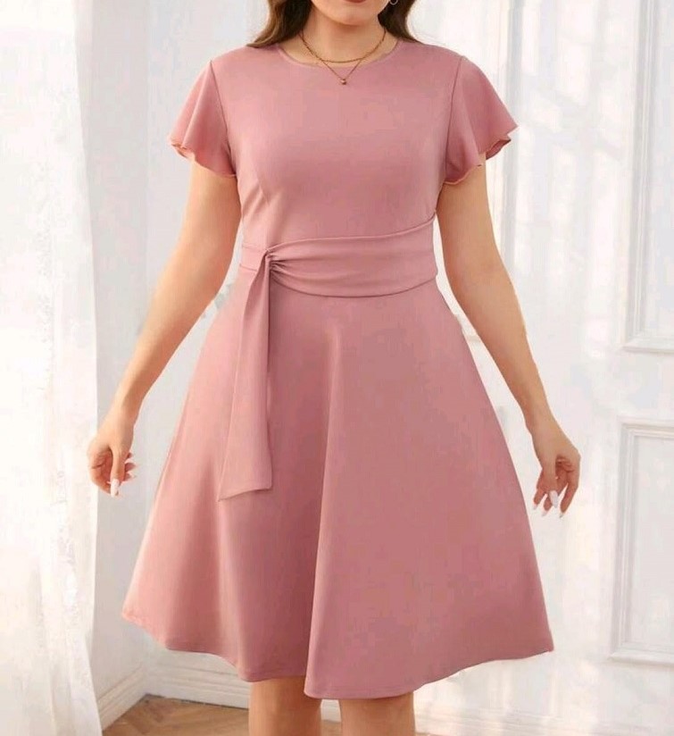 Đầm thun hồng 10164 size 1XL