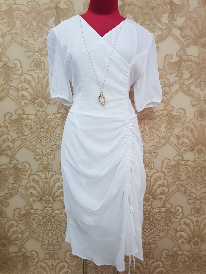 Đầm thun trắng 04 size 14