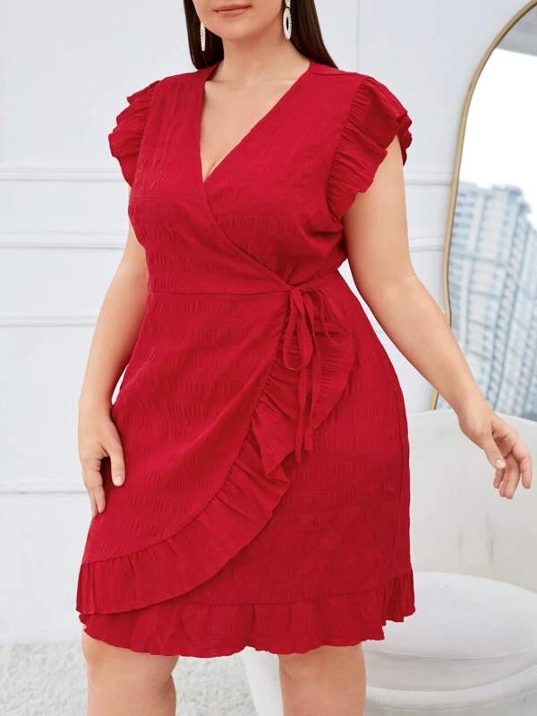 Đầm vải đỏ OEM931 size lớn