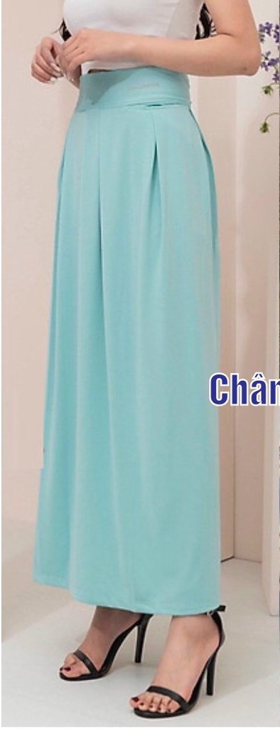Váy chống nắng thun thông hơi xanh ngọc xếp li 1 túi LD02 size 80