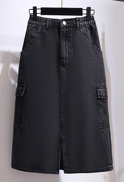 Váy jean đen form dài 62223 size 3XL