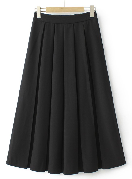 Váy xếp li màu đen dáng dài MM8071 size lớn